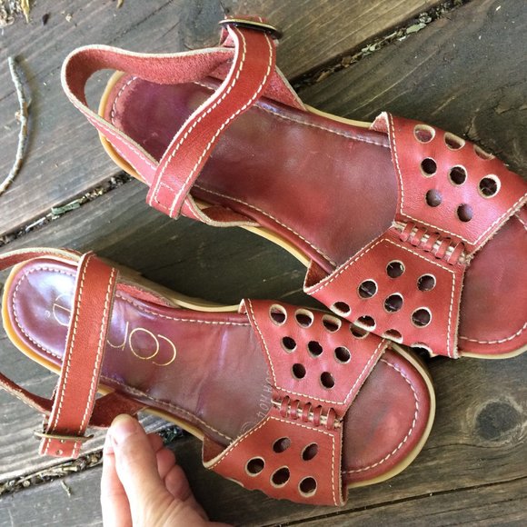 70s Sandals Cutout Summer Vintage Hipster 5 6 - Picture 2 of 4
